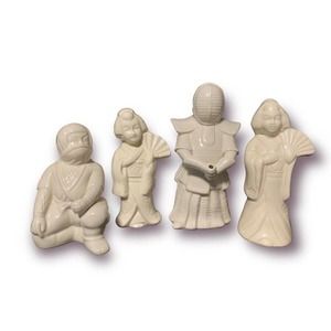 Vintage Benihana of Tokyo Tiki Mugs White Ceramic 4 Set Collection